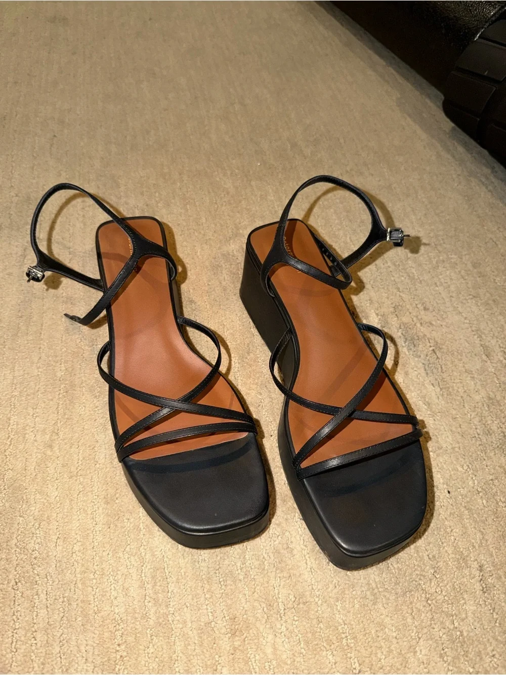 Reformation black wedges
